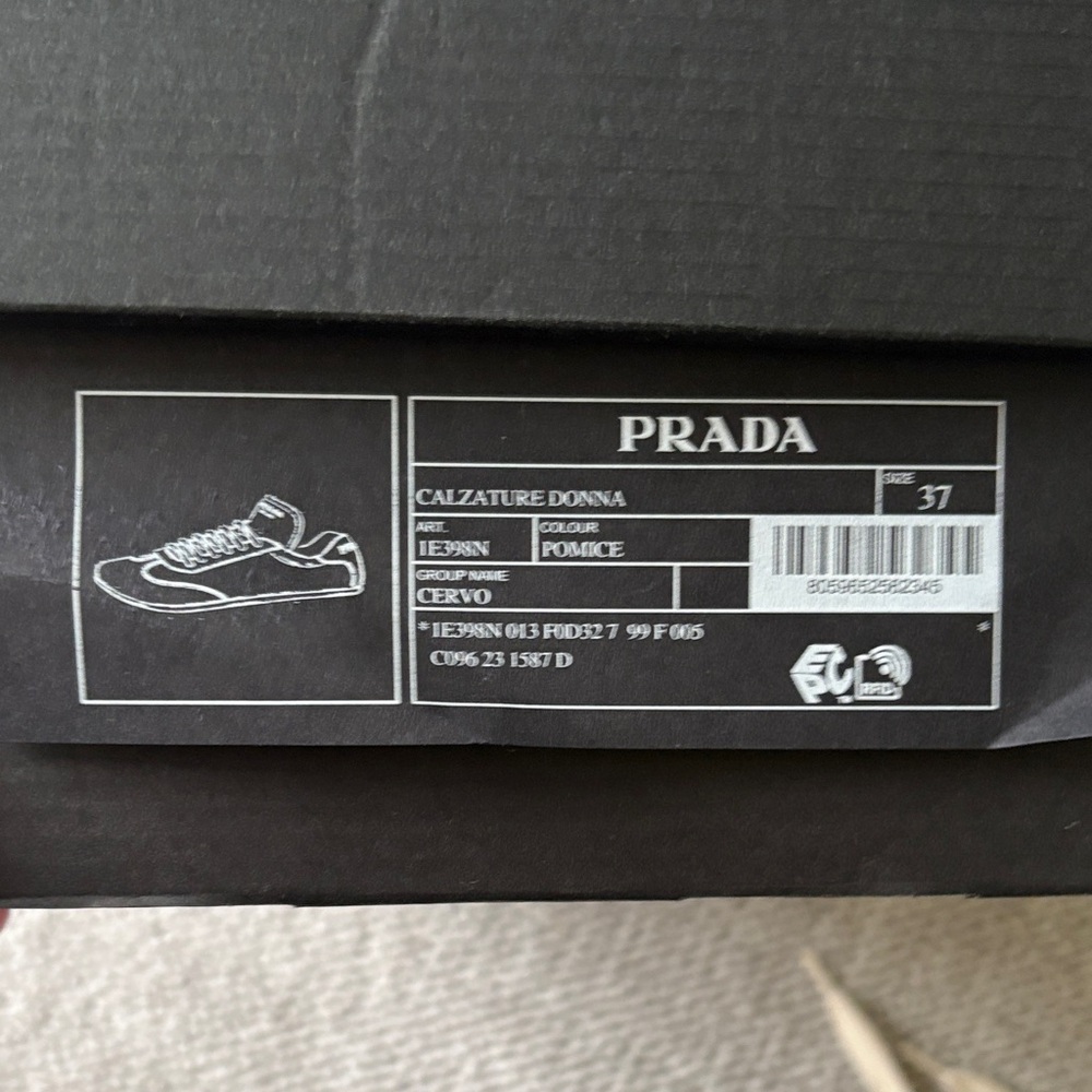 Prada Cream Leather Lace-Up Sneakers - Picture 6 of 6